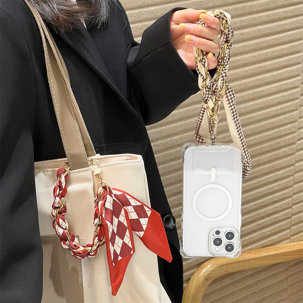 Phone Accessories Case - สายคล้องโทรศัพท์มือถือแบบสั้น ผ้าไหมอเนกประสงค์ สายคล้องข้อมือ สายคล้องกระเป๋า สายคล้องจี้ สายคล้องเคสมือถือ