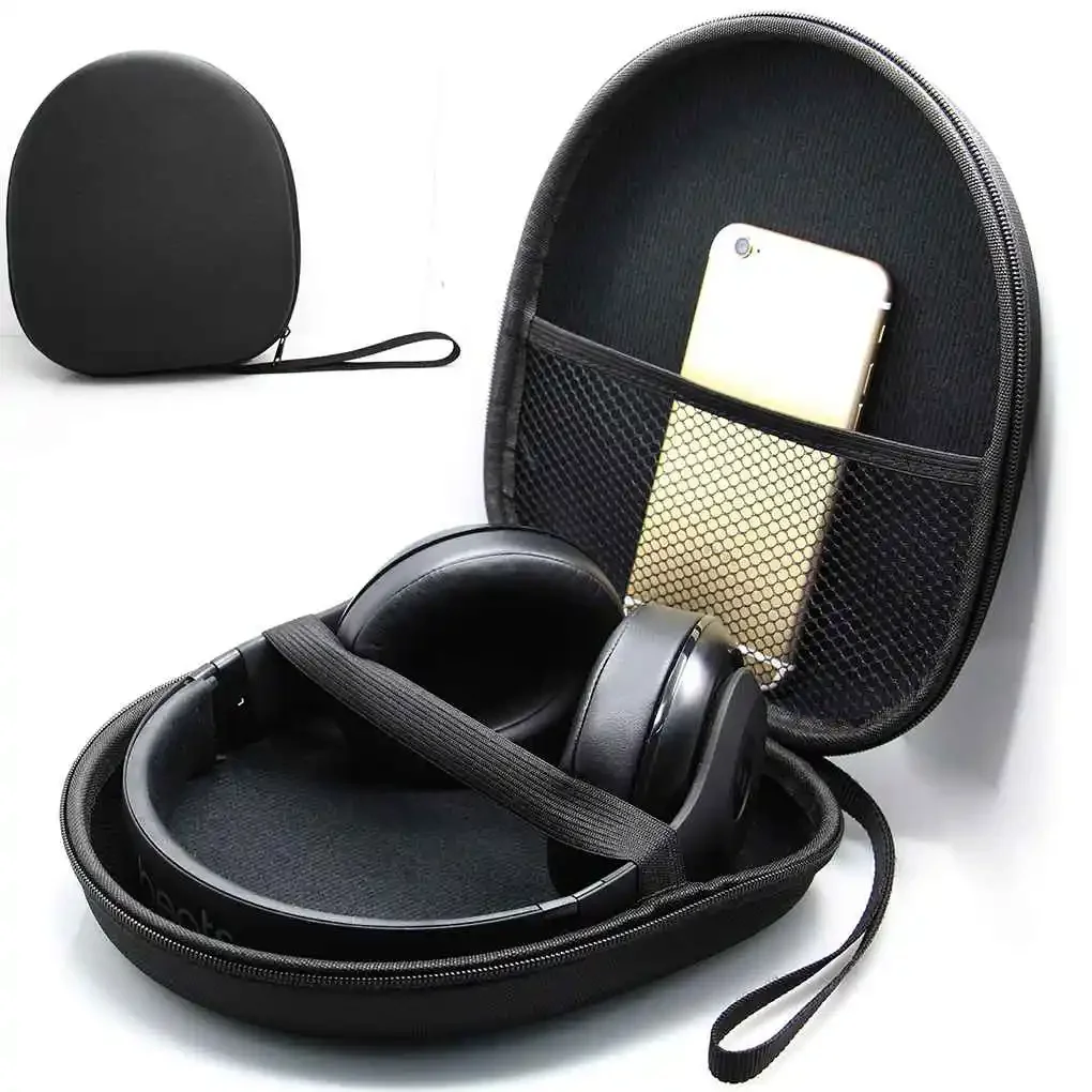 Phone Accessories Company - กระเป๋าใส่หูฟังกันกระแทก กระเป๋าใส่หูฟังแบบพกพา ความจุสูง อุปกรณ์สำหรับเดินทาง สีดำ