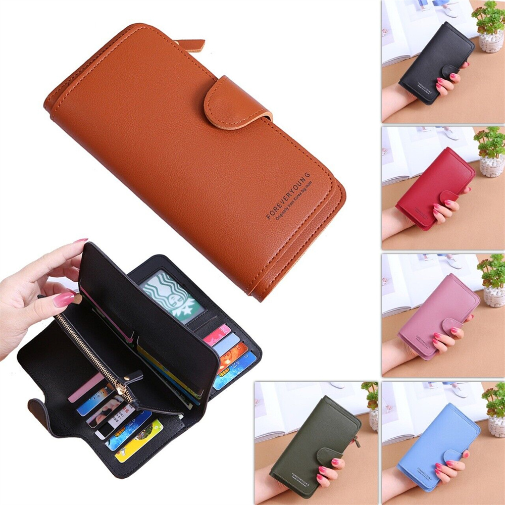 Phone Accessories Wholesale In China - กระเป๋าเงินหนังแฟชั่นสำหรับผู้หญิงกระเป๋าคลัทช์กล่องใส่บัตรยาวจุของได้มากที่ใส่บัตรประชาชนโทรศัพท์มือถือผู้หญิง