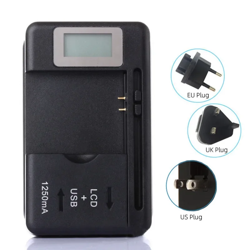 Phone Accessories Uk - อะแดปเตอร์ชาร์จในรถยนต์แบตเตอรี่มือถือ USB แบบสากลพร้อมจอแสดงสถานะ LCD สำหรับโทรศัพท์มือถือที่มีพอร์ต USB