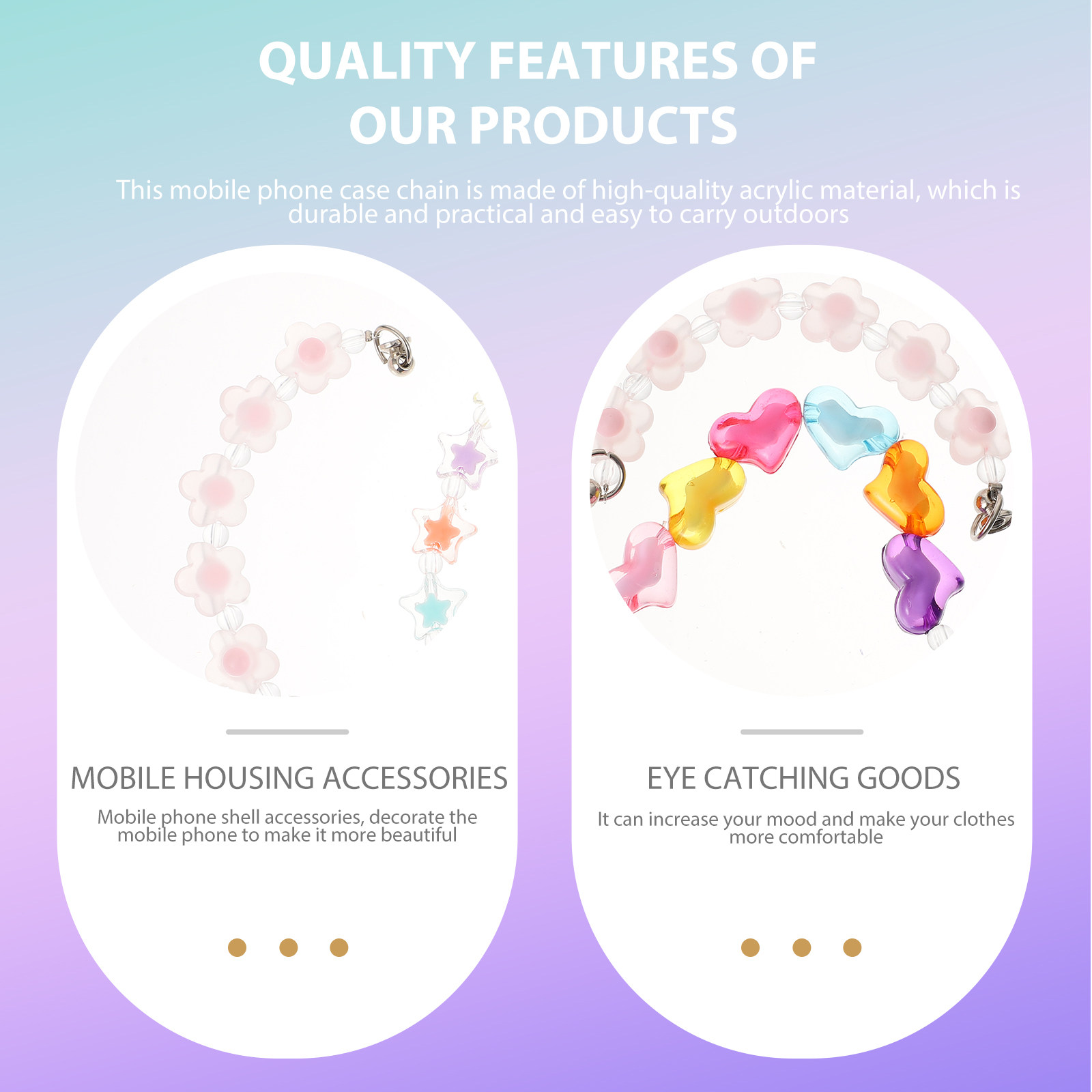 4 ชิ้น สายคล้องโทรศัพท์อะคริลิ - Phone Accessories Case บทวิจารณ์และราคา