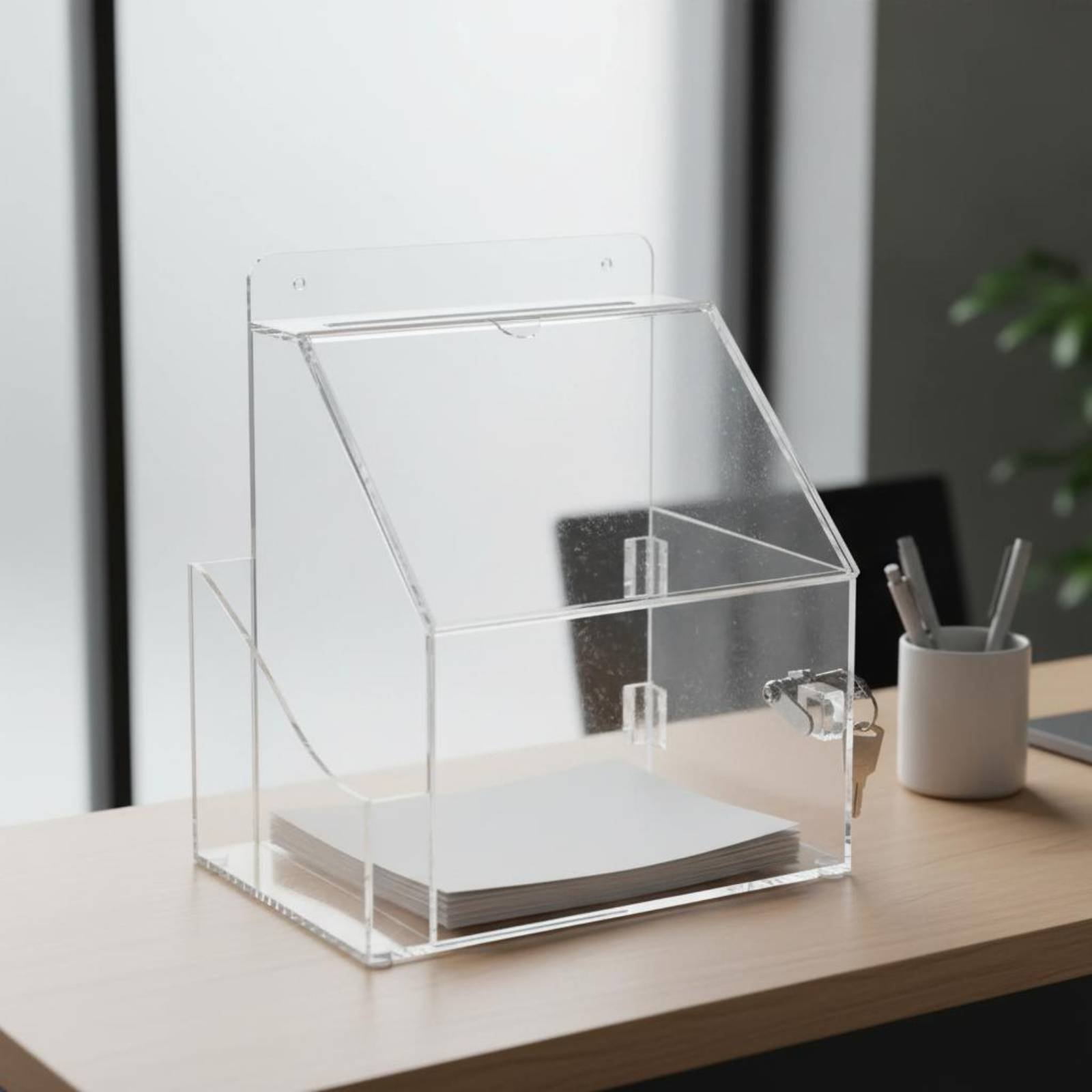 กล่องบริจาคอะคริลิคพร้อมกุญแจ  - Phone Accessories Company บทวิจารณ์และราคา