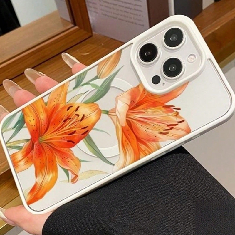 เคสแม่เหล็กลายดอกลิลลี่สีส้มสำ - Magnetic Phone Case บทวิจารณ์และราคา