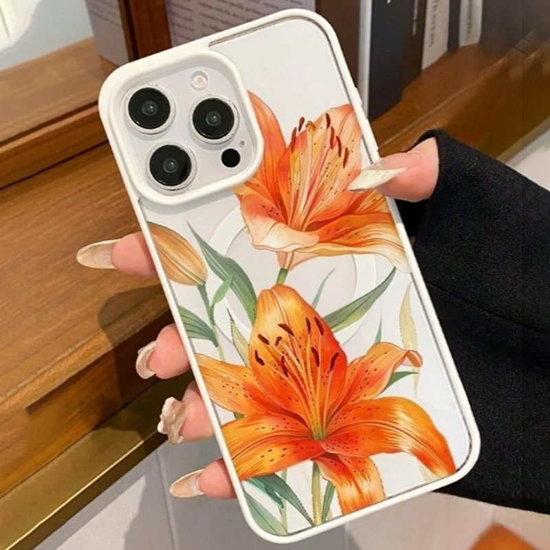 เคสแม่เหล็กลายดอกลิลลี่สีส้มสำ - Magnetic Phone Case บทวิจารณ์และราคา